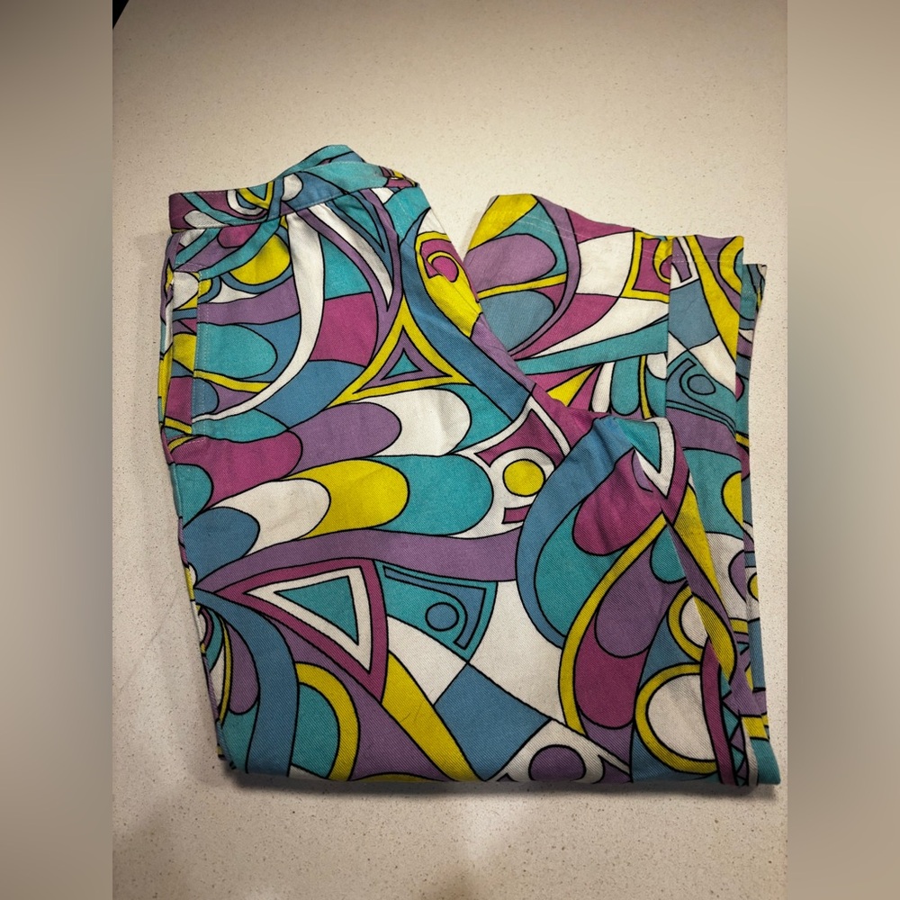 Vintage Cynthia Max Relax‎ vibrant, psychedelic pattern pants Size 6